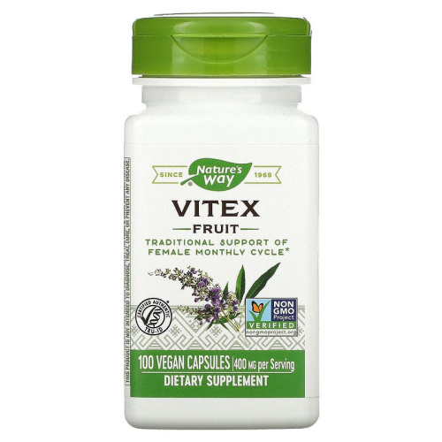 Vitex 400 mg (Плоды Витекса Священного 400 мг) 100 веган капсул (Nature's Way) фото 2