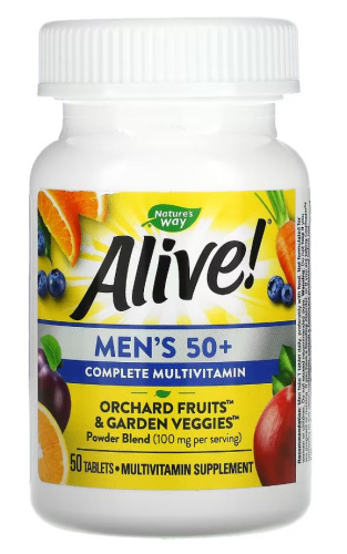 Alive! Men's 50+ (Поливитаминный комплекс для мужчин старше 50 лет) 50 таблеток (Nature's Way)