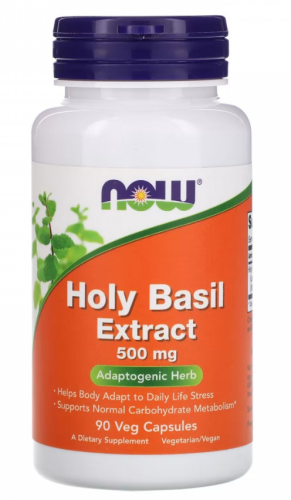 Now Foods Holy Basil Extract (Экстракт священного базилика) 500 мг. 90 растительных капсул