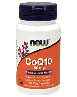 Now Foods CoQ10 (Коэнзим Q10) 60 мг. 60 растительных капсул