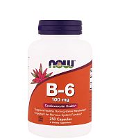 Now Foods Витамин B-6 (Пиридоксин) 100 мг. 250 капсул