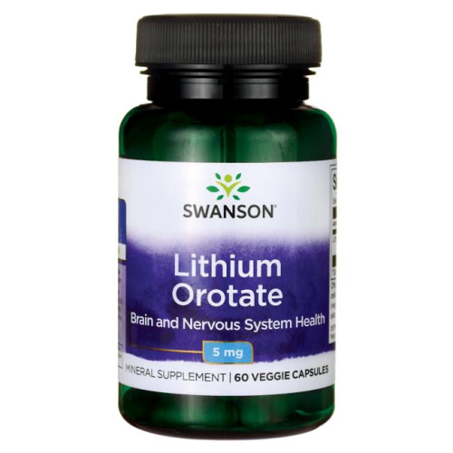 Lithium Orotate 5 mg (Литий Оротат 5 мг) 60 вег капсул (Swanson)