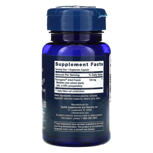 Life Extension Пикногенол (Pycnogenol) 100 мг. 60 капс фото 2