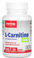 L-Carnitine 500 (L-карнитин 500 мг) 50 растительных капсул (Jarrow Formulas)