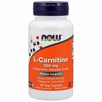 Now Foods L-Карнитин (L-Carnitine) 250 мг. 60 растительных капсул