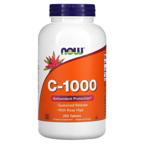 Now Foods Витамин C-1000 с шиповником 250 таблеток