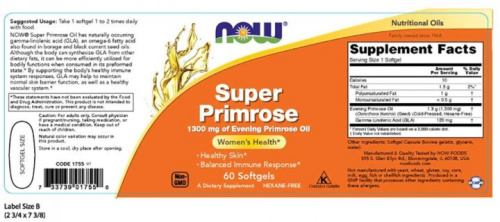 Now Foods Super Primrose (Масло примулы вечерней) 1300 мг. 60 мягких капсул фото 2