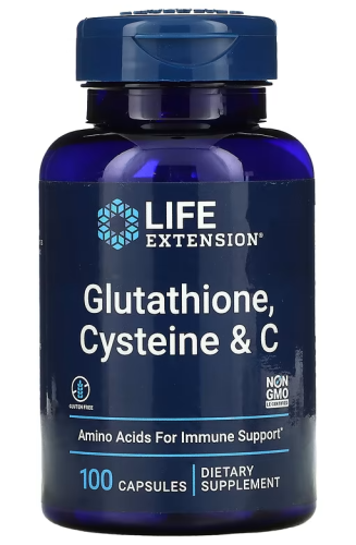 Life Extension Glutathione, Cysteine & C (Глутатион, Цистеин и витамин C) 100 капсул
