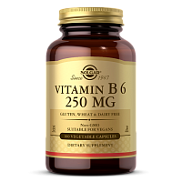 Solgar Витамин В6 (Пиридоксин гидрохлорид) 250 мг. 100 вегетарианских капсул