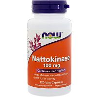 Now Foods Наттокиназа (Nattokinase) 100 мг. 120 вегетарианских капсул