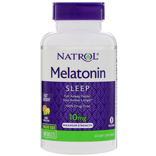 Melatonin 10 мг 100 таблеток цитрусовый вкуc (Natrol)