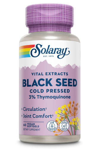 Solaray Black Seed Cold Pressed 3% Thymoquinone (Черный тмин холодного отжима 3% тимохинон) 60 мягких растительных капсул