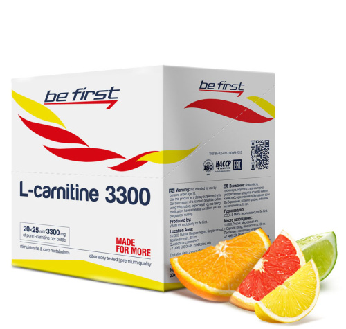 Be First L-Carnitine Liquid 3300 mg. (Жидкий Л-Карнитин) 25 мл. 20 ампул фото 2