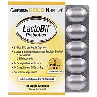 California Gold Nutrition Пробиотики LactoBif Probiotics 5 млрд. КОЕ 60 капсул