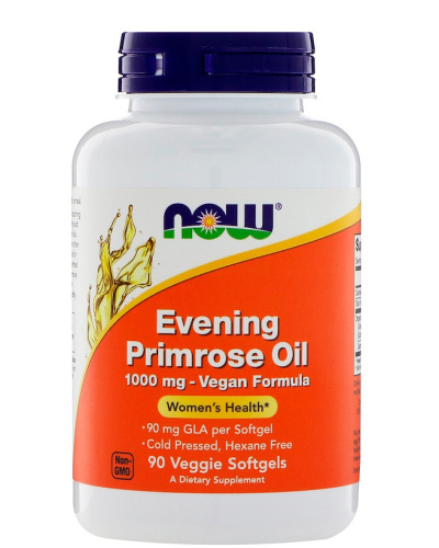 Now Foods Масло примулы вечерней веганская формула (Evening Primrose Oil Vegan Formula) 1000 мг. 90 растительных капсул