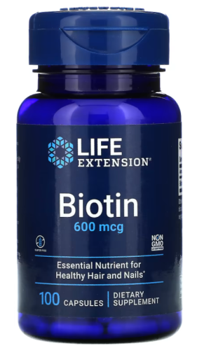 Life Extension Биотин (Biotin) 600 мкг. 100 капсул