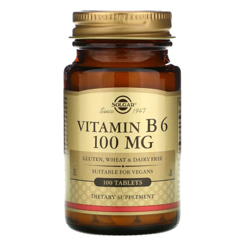 Solgar Vitamin B6 100 мг. 100 таблеток