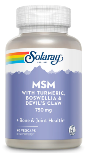 MSM 750 mg with Turmeric, Boswellia & Devil's Claw (МCM 750 мг) 90 вег капсул (Solaray) фото 2