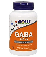 GABA 750 мг (ГАМК) 100 вег капсул (Now Foods)