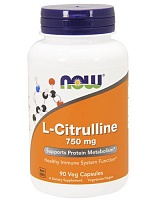 Now Foods L-Цитруллин (L-Citrulline) 750 мг. 90 растительных капсул
