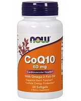 Co-Q10 60 mg Omega-3 Fish Oil 120 капсул (Now Foods) фото 2