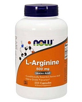 Now Foods L-Аргинин (L-Arginine) 500 мг. 250 вегетарианских капсул