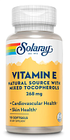 Vitamin E 268 mg (400 IU) d-Alpha Tocopherol with Mixed Tocopherol 50 мягих капсул (Solaray)