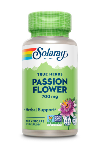 Solaray True Herbs Passion Flower (Пассифлора) 700 мг. 100 растительных капсул