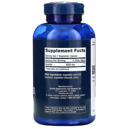 Life Extension Инозитол (Inositol Caps) 1000 мг. 360 растительных капсул фото 4