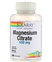 Solaray Magnesium Citrate (Магний цитрат) 400 мг. 180 растительных капсул 