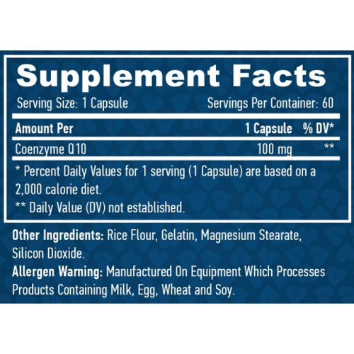High Potency Co-Q10 (Высоко эффективный коэнзим Q10) 100 мг 60 капсул (Haya Labs) фото 2