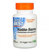 Natto-Serra (Nattokinase - Serrapeptase) 90 вег капсул (Doctor`s Best)