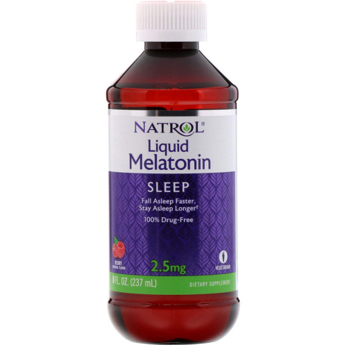 Жидкий мелатонин натуральный ягодный вкус 2,5 мг 237 мл (Natrol) фото 2