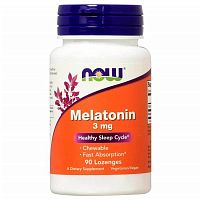 Now Foods Мелатонин (Melatonin) 3 мг. 90 пастилок 