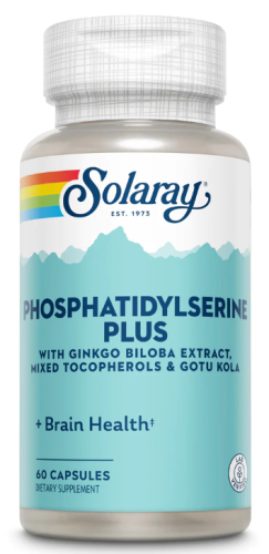 Phosphatidylserine Plus with Ginkgo Biloba Ext. Mixed Tocopherols & Gotu Cola 60 капсул (Solaray)