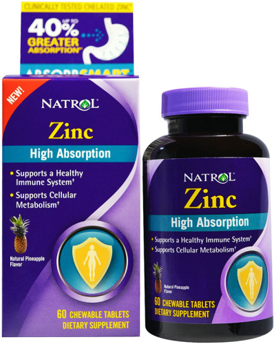 Zinc 60 жеват. табл (Natrol) фото 2