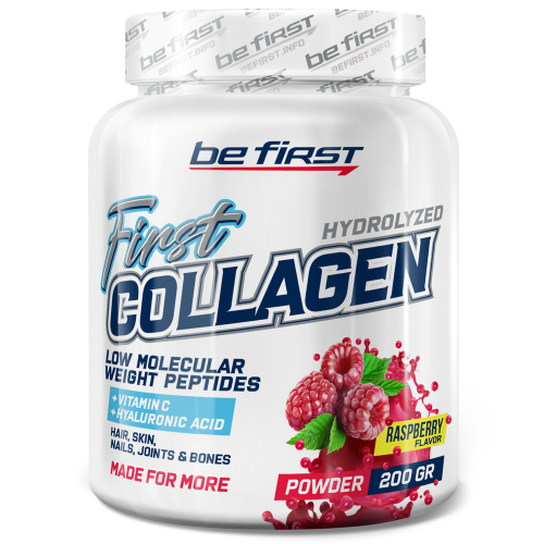 Be First First Collagen Powder + Hyaluronic Acid + Vitamin C (Коллаген с гиалуроновой кислотой и витамином С в порошке) 200 г.