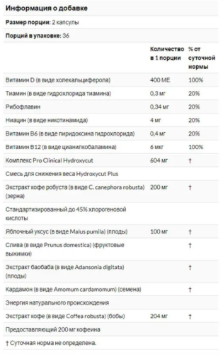 Hydroxycut Original 72 капсулы (MuscleTech) фото 2