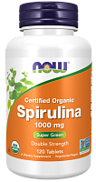 Now Foods Сертифицированная органическая спирулина двойной силы (Certified Organic Spirulina) 1000 мг. 120 таблеток