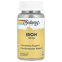 Solaray Iron (Железо) 50 мг. 60 растительных капсул