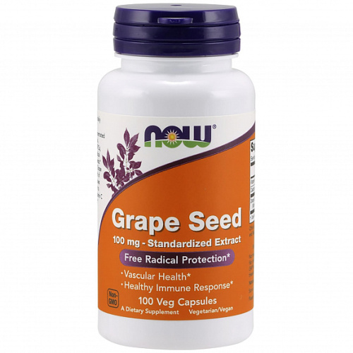 Grape Seed 100 мг (Экстракт Виноградных Косточек) 100 вег капс (Now Foods)_
