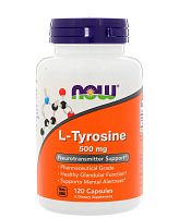 Now Foods L-Tyrosine (L-Тирозин) 500 мг. 120 капсул