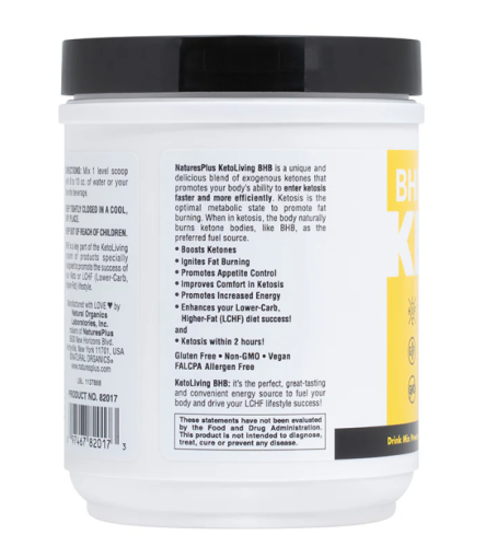 NaturesPlus BHB Keto Living (Бета-гидроксибутират со вкусом ягодного лимонада) 210 г. фото 4