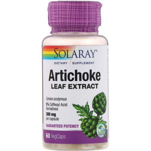 Solaray Vital Extract Artichoke 5% Caffeoyl Acid Derivatives (Экстракт листьев артишока, 5% Производных кофейной кислоты) 600 мг. 60 растительных капсул фото 4