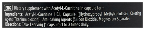 Maxler Acetyl L-Сarnitine (Ацетил L-Карнитин) 100 капсул фото 4