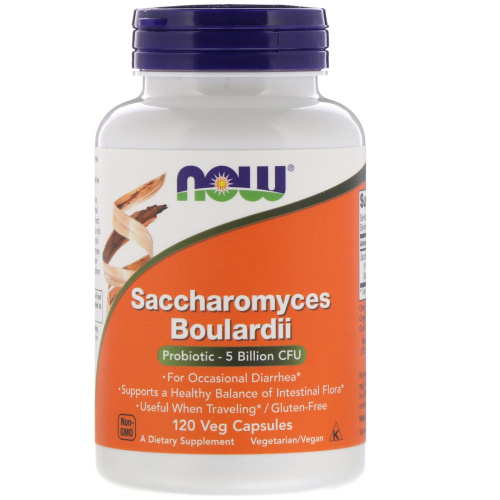 Now Foods Сахаромицеты Буларди (Saccharomyces Boulardii) 120 растительных капсул
