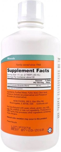 Now Foods Коллоидные Минералы (Colloidal Minerals) 946 мл. фото 2