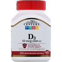 Vitamin D3 Витамин D3 250 мкг (10000 IU) 110 табл (21st Century)