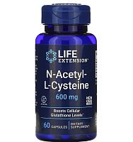 Life Extension N-Acetyl-L-Cysteine (NAC, N-Ацетил-L-Цистеин) 600 мг. 60 растительных капсул