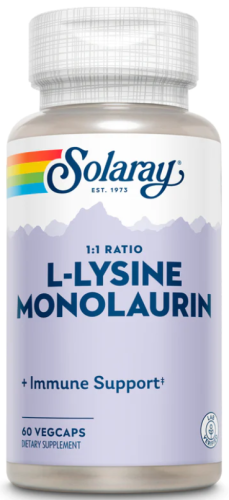Solaray 1:1 Ratio L-Lysine Monolaurin (L-Лизин и монолаурин в соотношении 1:1) 60 растительных капсул
